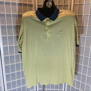 Augusta National Golf Shop Size XL Yellow Navy Stripe Polo